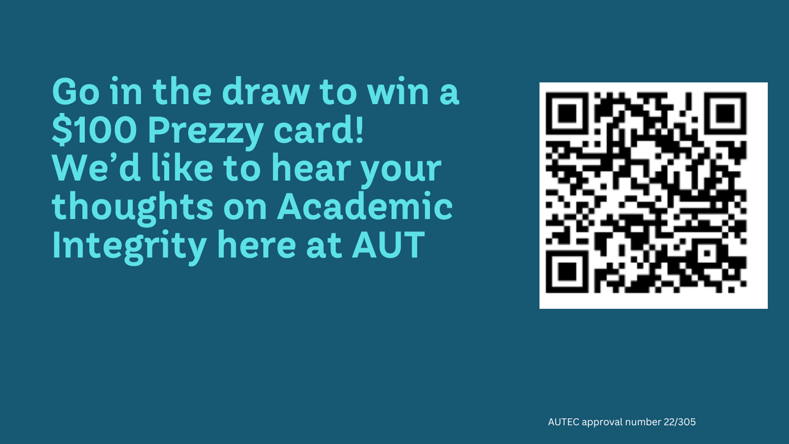 Blurb about the study and QR code to scan and participate in the study