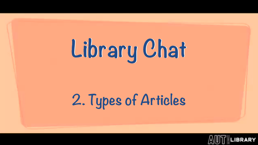 thumbnail for Types of Articles video